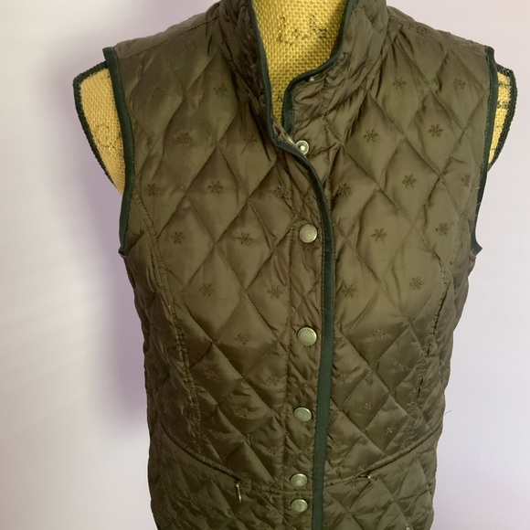 Eddie Bauer Goose Down Quilted Vest Brown Sz Small - Picture 2 of 5